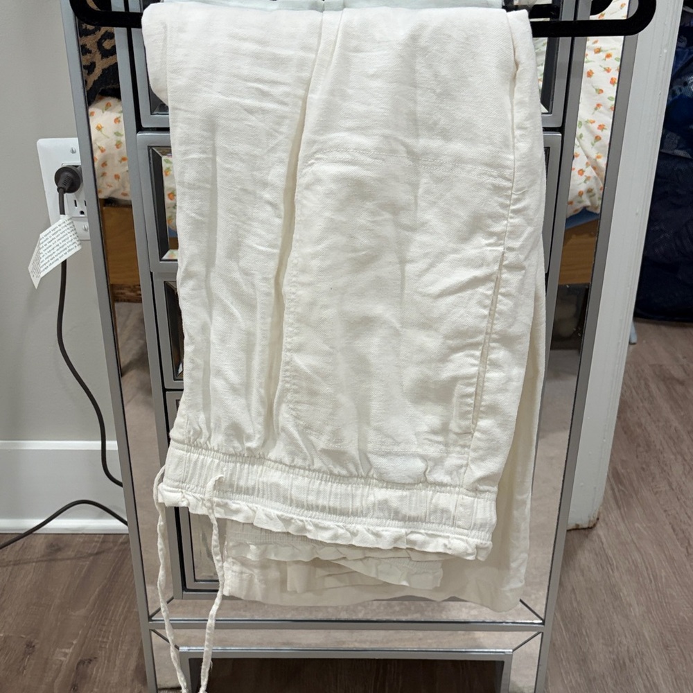 American Eagle Outfitters White linen pants